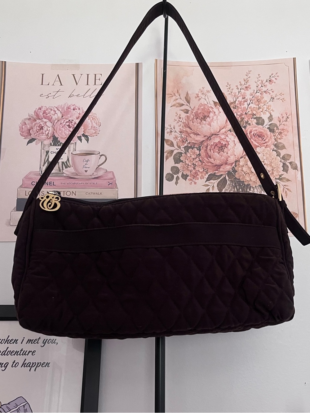 Vera Bradley Chocolate Brown Quilted Shoulder Bag